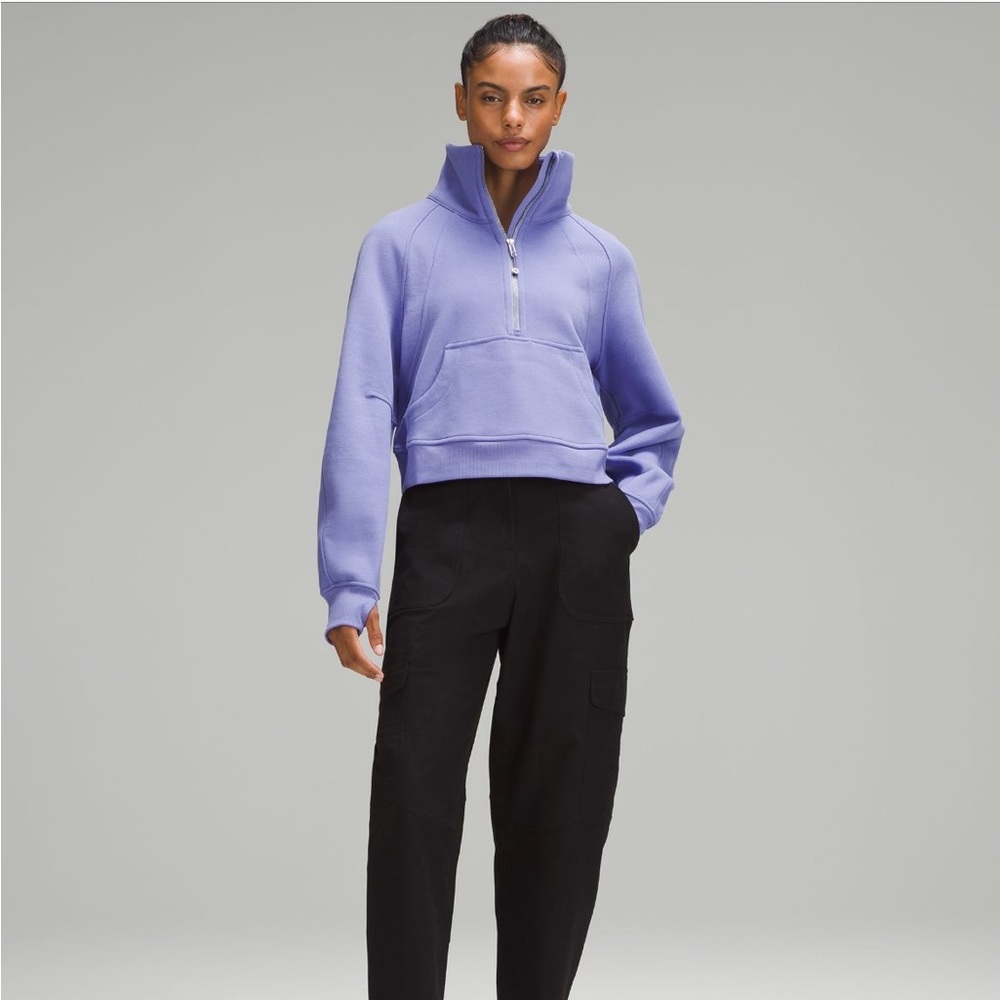 Scuba Oversized Funnel-Neck Half Zip in Dark Lavender Size M/L - Picture 3 of 8